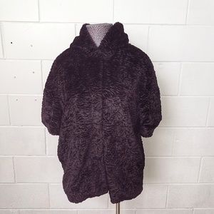 Koan Outerwear Jacquard Faux Fur Coat/Jacket SzXL